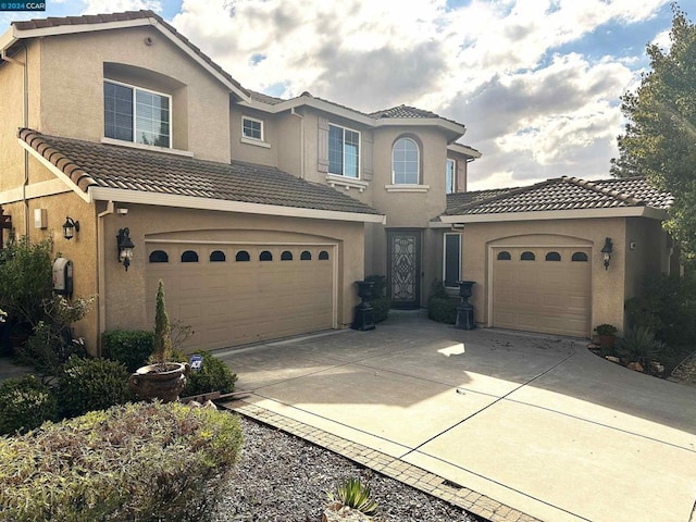 view of front of house with a garage