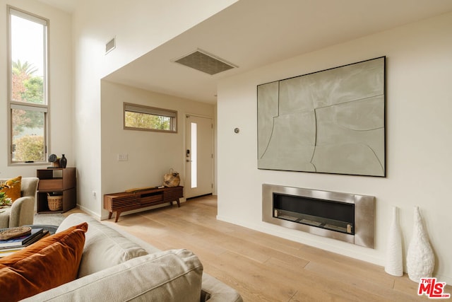 living room featuring light hardwood / wood-style floors