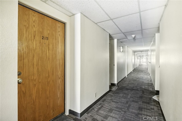 corridor with a drop ceiling