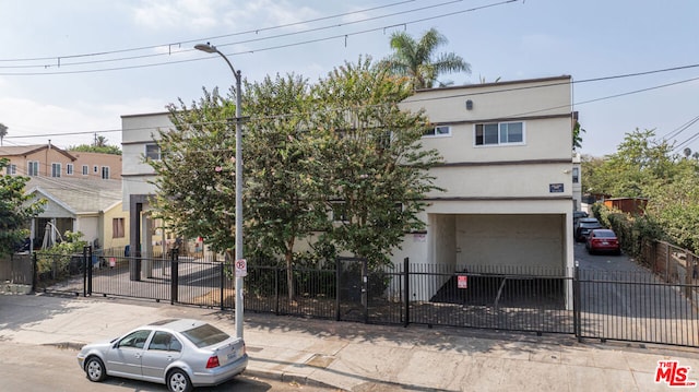 view of property featuring a garage