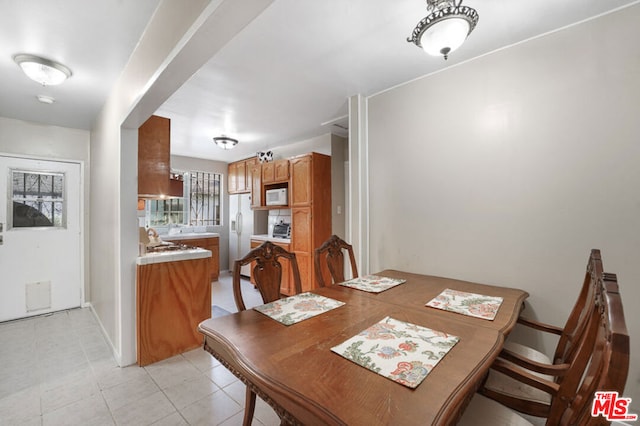 view of tiled dining room