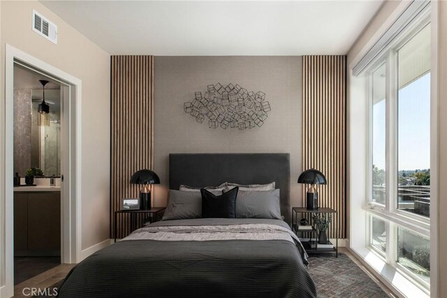 380 Cordova St Unit 506, Pasadena, CA 91101 - bedroom with multiple windows and an accent wall