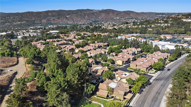 aerial view with a mountain view