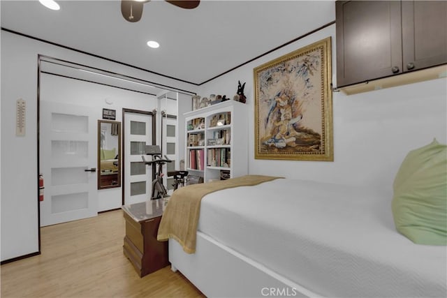 4140 Baldwin Ave Unit A, Culver City, CA 90232 - bedroom featuring light wood-style flooring and recessed lighting