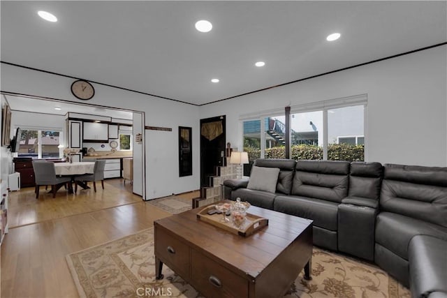 4140 Baldwin Ave Unit A, Culver City, CA 90232 - living room featuring plenty of natural light, recessed lighting, and light wood finished floors