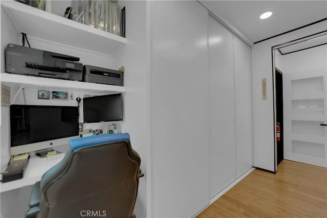 4140 Baldwin Ave Unit A, Culver City, CA 90232 - office area featuring wood finished floors and recessed lighting