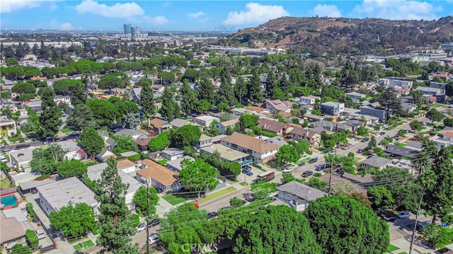 drone / aerial view with a mountain view