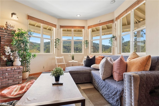 carpeted living room with a wealth of natural light