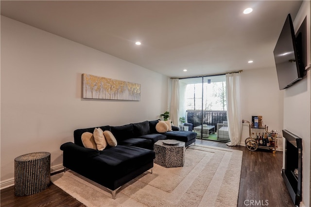 living room featuring hardwood / wood-style floors