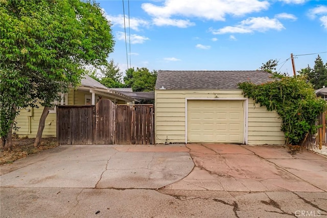 view of garage