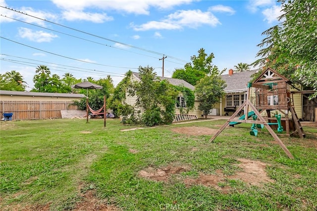 view of yard featuring a playground