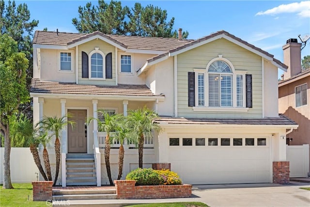 front facade with a garage