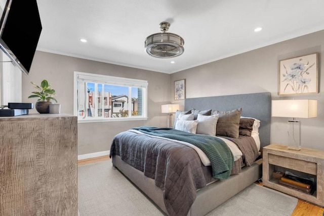 bedroom featuring light hardwood / wood-style floors