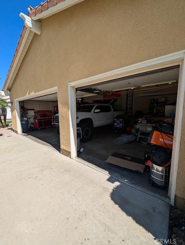 view of garage