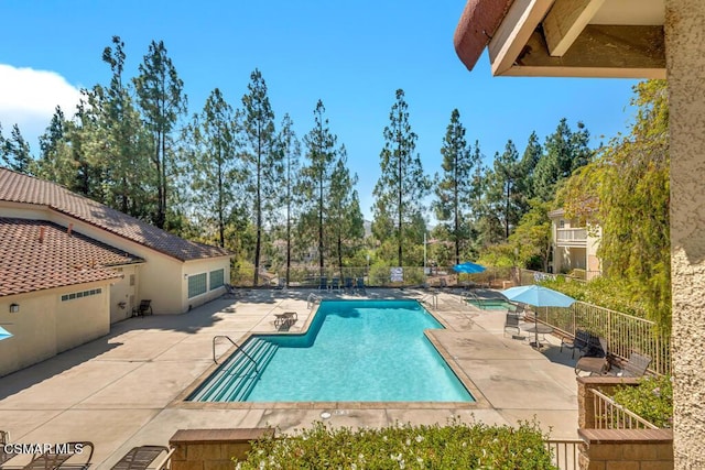 view of pool with a patio