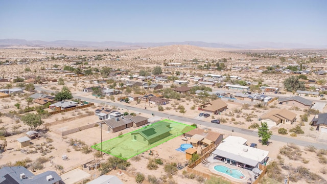 aerial view with a mountain view