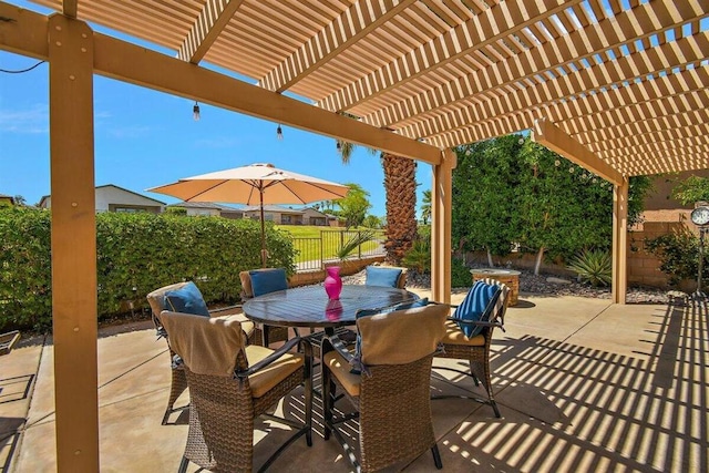 view of patio / terrace featuring a pergola