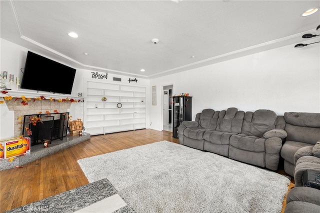 living room featuring hardwood / wood-style flooring