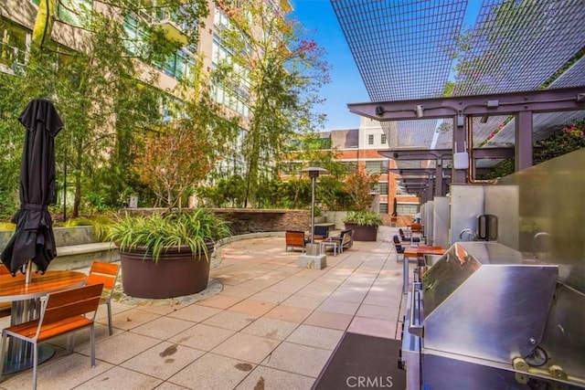 view of patio with exterior kitchen