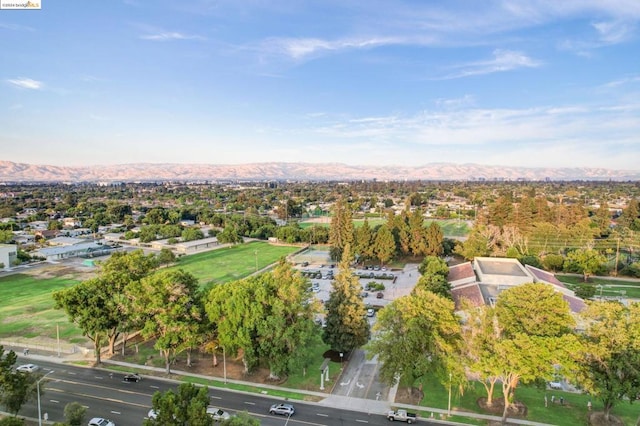 bird's eye view with a mountain view