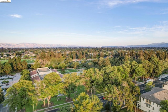 aerial view with a mountain view