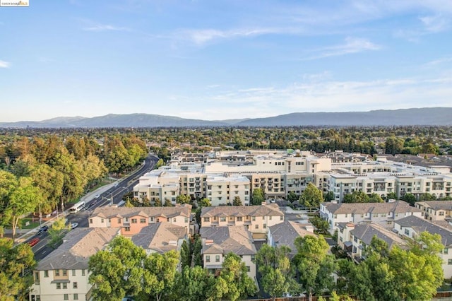 aerial view with a mountain view