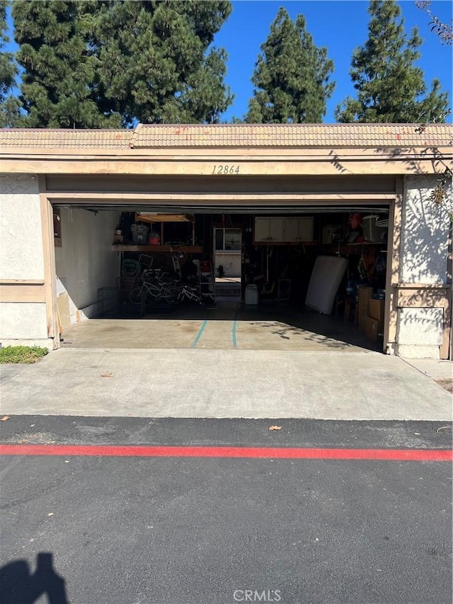 view of garage