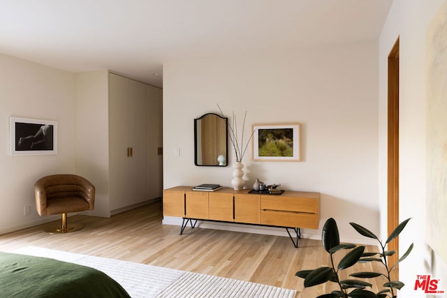 bedroom featuring light wood-type flooring