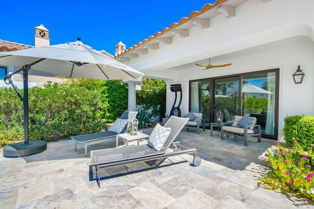 view of patio / terrace with ceiling fan