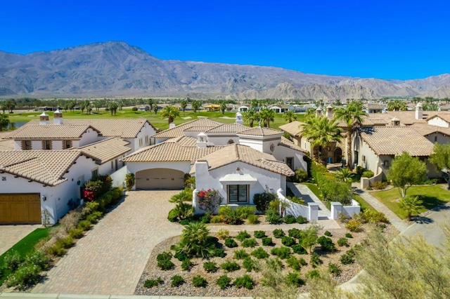 exterior space featuring a mountain view