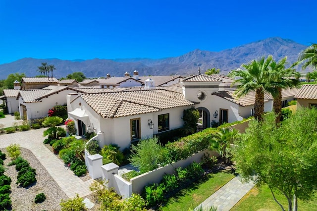 exterior space with a mountain view