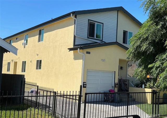 exterior space featuring a garage