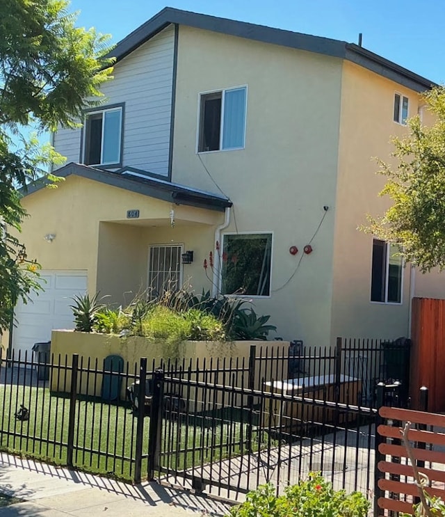 view of front of house with a garage