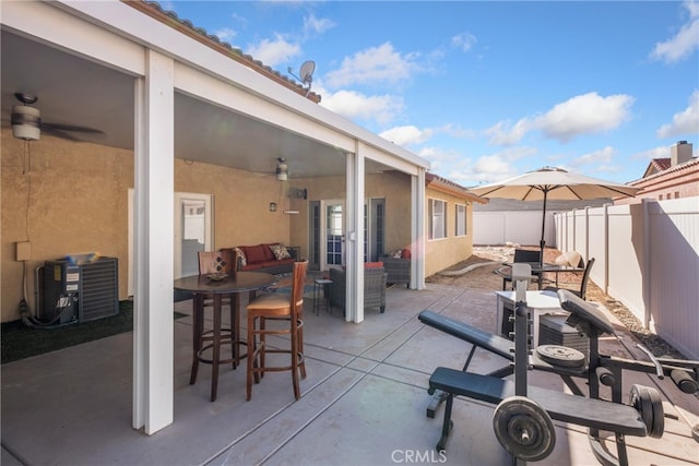 view of patio / terrace featuring central air condition unit