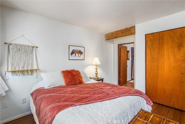 30421 Live Oak Dr, Running Springs, CA 92382 - bedroom with wood finished floors and baseboards