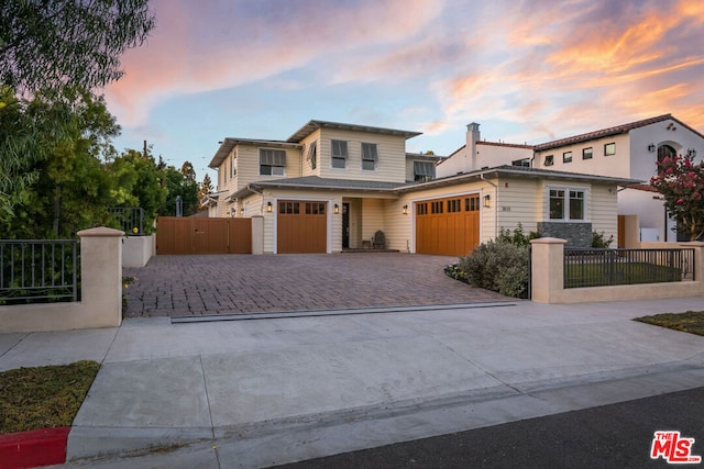 view of front of house featuring a garage