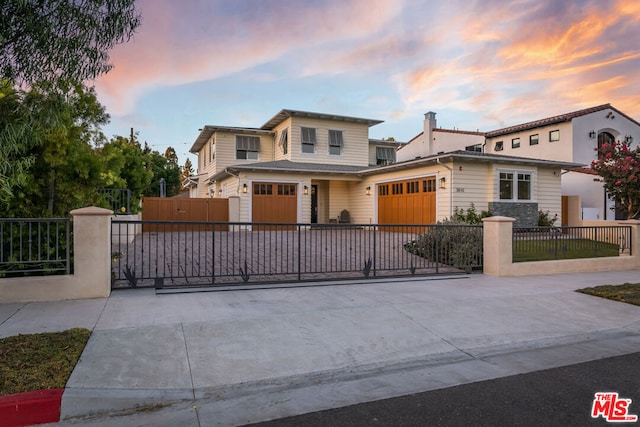 view of front of home featuring a garage