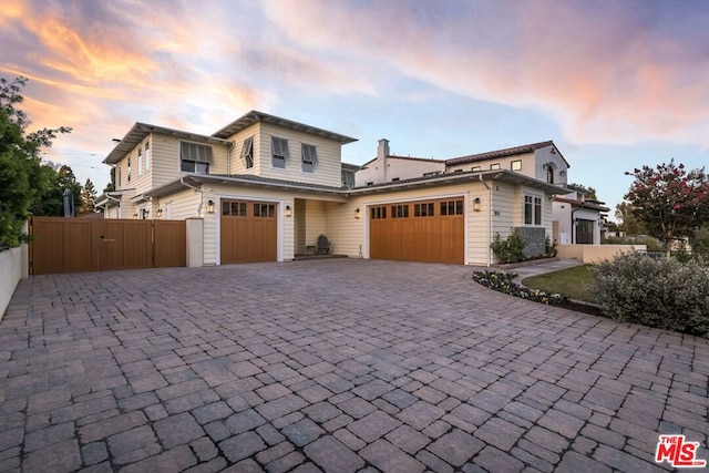 view of front facade with a garage