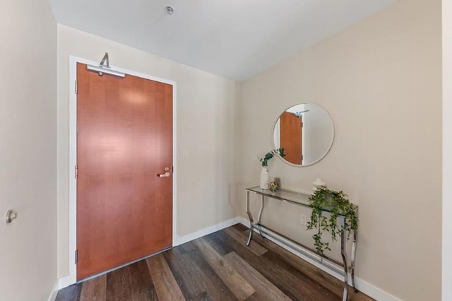 interior space featuring dark hardwood / wood-style floors