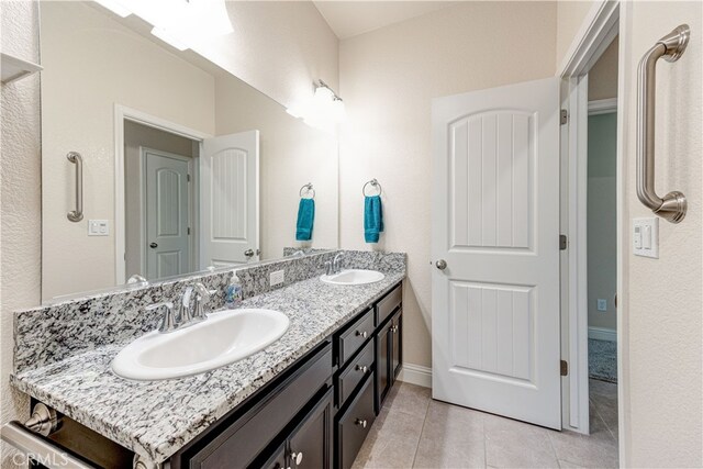 bathroom featuring vanity and tile patterned floors