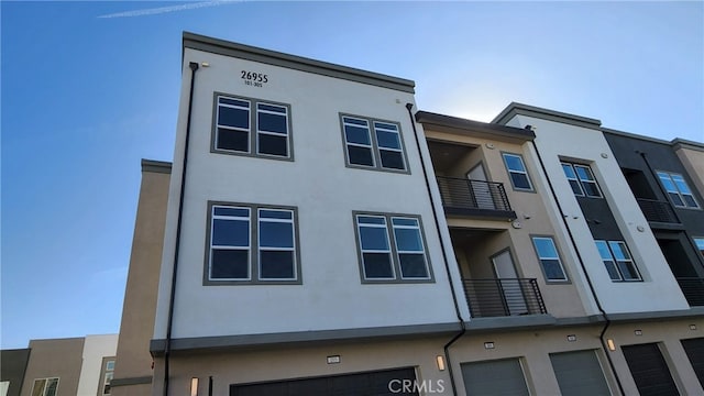 view of building exterior with a garage