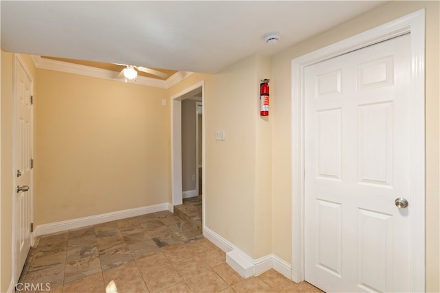 hallway with crown molding