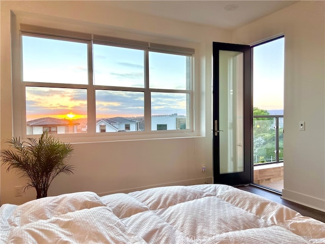 bedroom featuring wood-type flooring