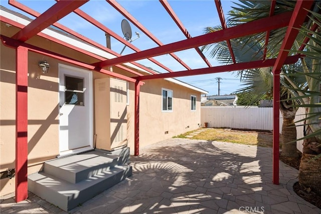 view of patio / terrace featuring a pergola