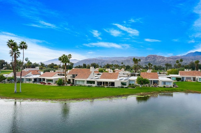 property view of water featuring a mountain view