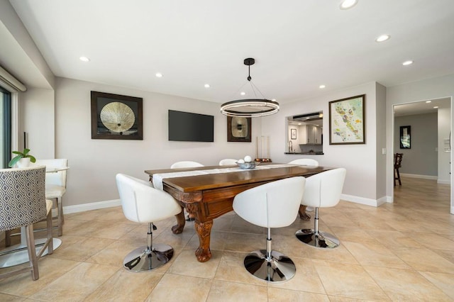 view of dining room