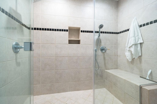 bathroom featuring walk in shower