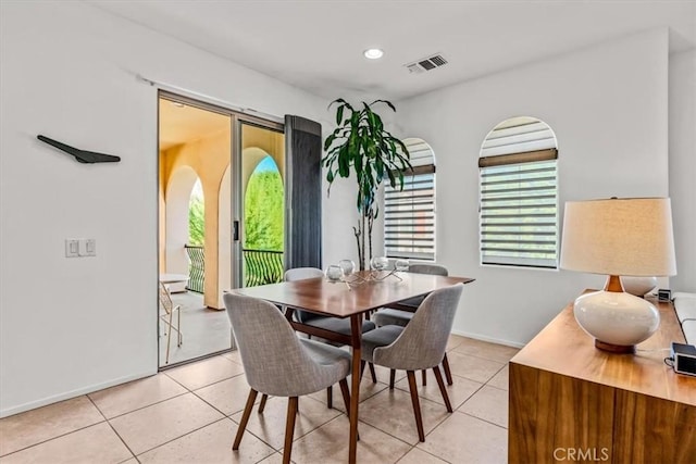 dining room featuring light tile patterned floors