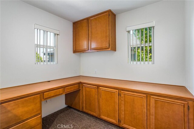 35375 Trevino Trl, Beaumont, CA 92223 - unfurnished office with built in study area and dark colored carpet