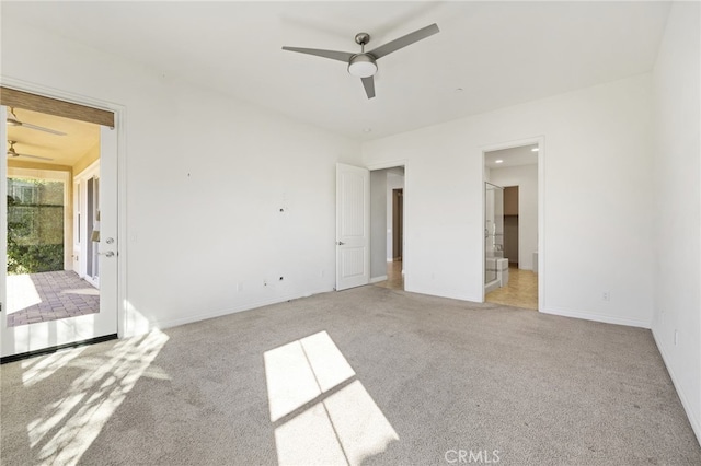 interior space featuring ceiling fan